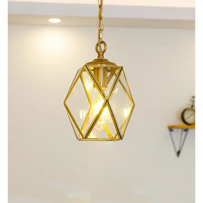 Art Deco Diamond Pendant Light for Dining Living Bar - 1Q Clear Lighting