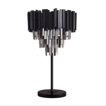 Black Luxury Crystal Table Lamp for Bedroom Living Study - Dimmable / Smoky gray crystal
