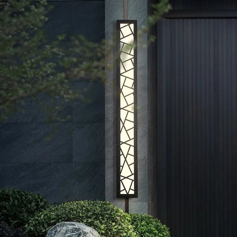 Black Outdoor Waterproof Long LED Wall Light For Villa Porch - Lighting
