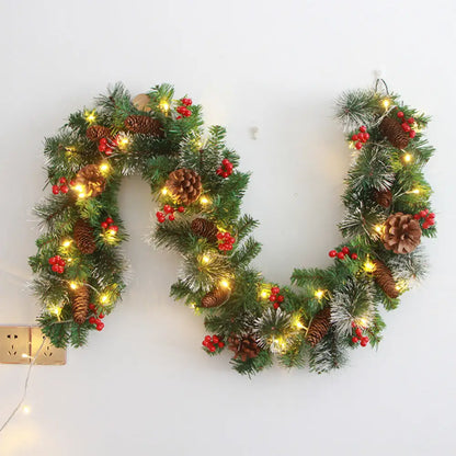 Christmas Garlands with Pinecones and Red Berries - Home & Garden > Decor Seasonal