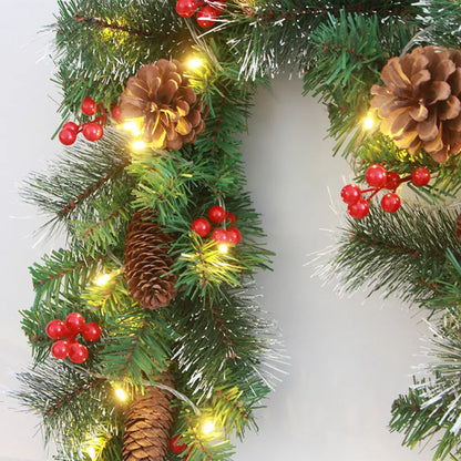 Christmas Garlands with Pinecones and Red Berries - Home & Garden > Decor Seasonal