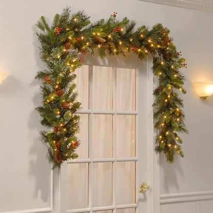 Christmas Garlands with Pinecones and Red Berries - Home & Garden > Decor Seasonal