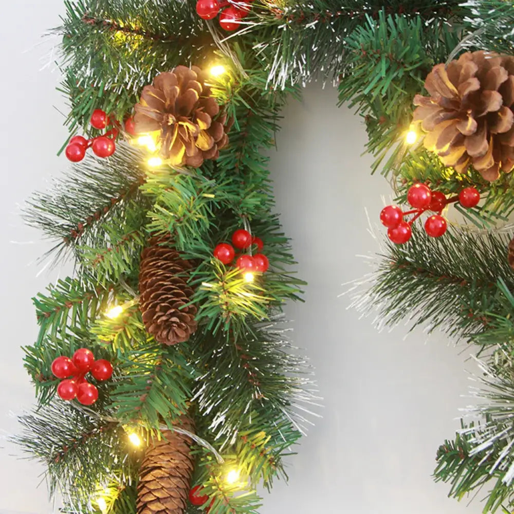 Christmas Garlands with Pinecones and Red Berries - Home & Garden > Decor Seasonal