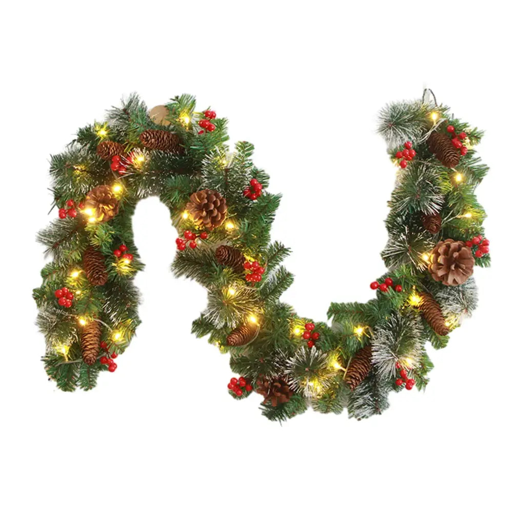 Christmas Garlands with Pinecones and Red Berries - Fruit / 8.86 ft(2.7m) - Home & Garden