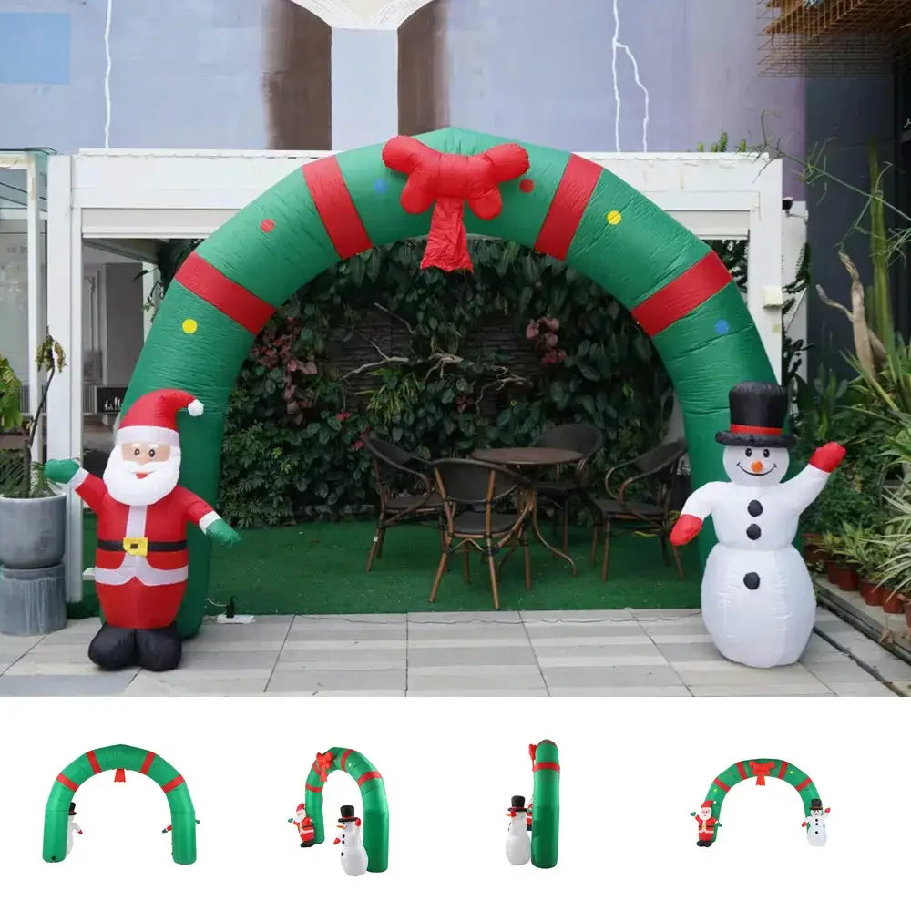 Christmas Inflatable Arch with Santa Claus and Snowman - Home & Garden > Decor Seasonal