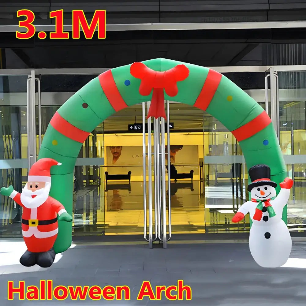 Christmas Inflatable Arch with Santa Claus and Snowman - Home & Garden > Decor Seasonal