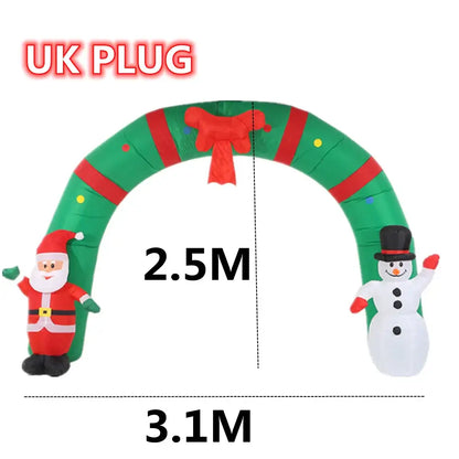 Christmas Inflatable Arch with Santa Claus and Snowman - J-LYC-130-3.1M-UK - Home &