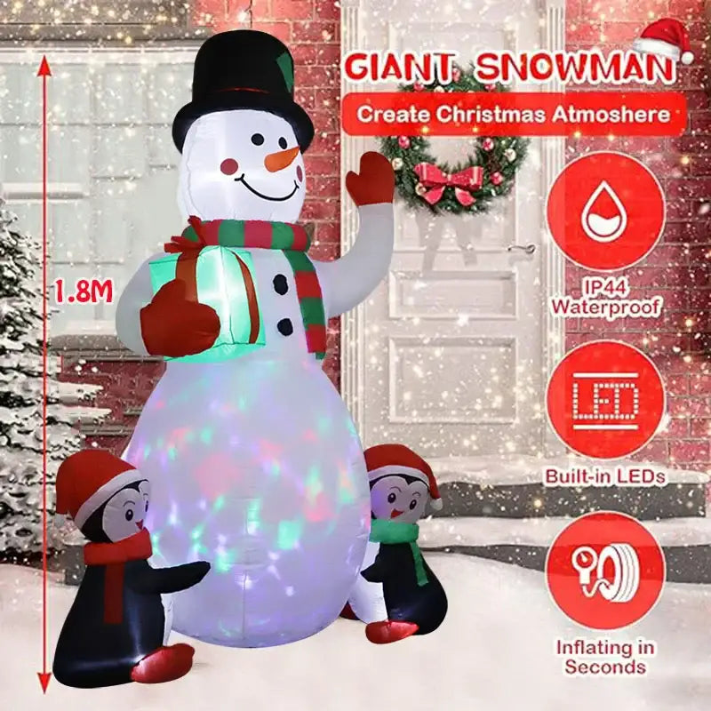 Christmas Inflatable Toy Gift Snowman Penguin - Home & Garden > Decor Seasonal Holiday