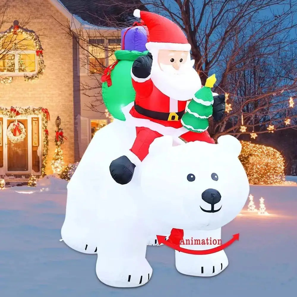 Christmas Large White Bear Inflatable - Home & Garden > Decor Seasonal Holiday Decorations