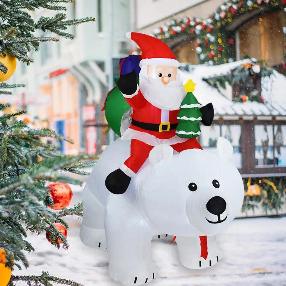 Christmas Large White Bear Inflatable - Home & Garden > Decor Seasonal Holiday Decorations