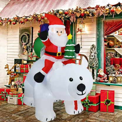 Christmas Large White Bear Inflatable - Home & Garden > Decor Seasonal Holiday Decorations