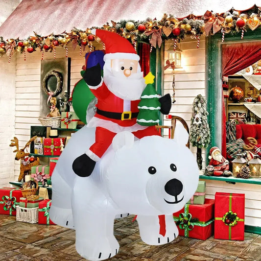 Christmas Large White Bear Inflatable - Home & Garden > Decor Seasonal Holiday Decorations