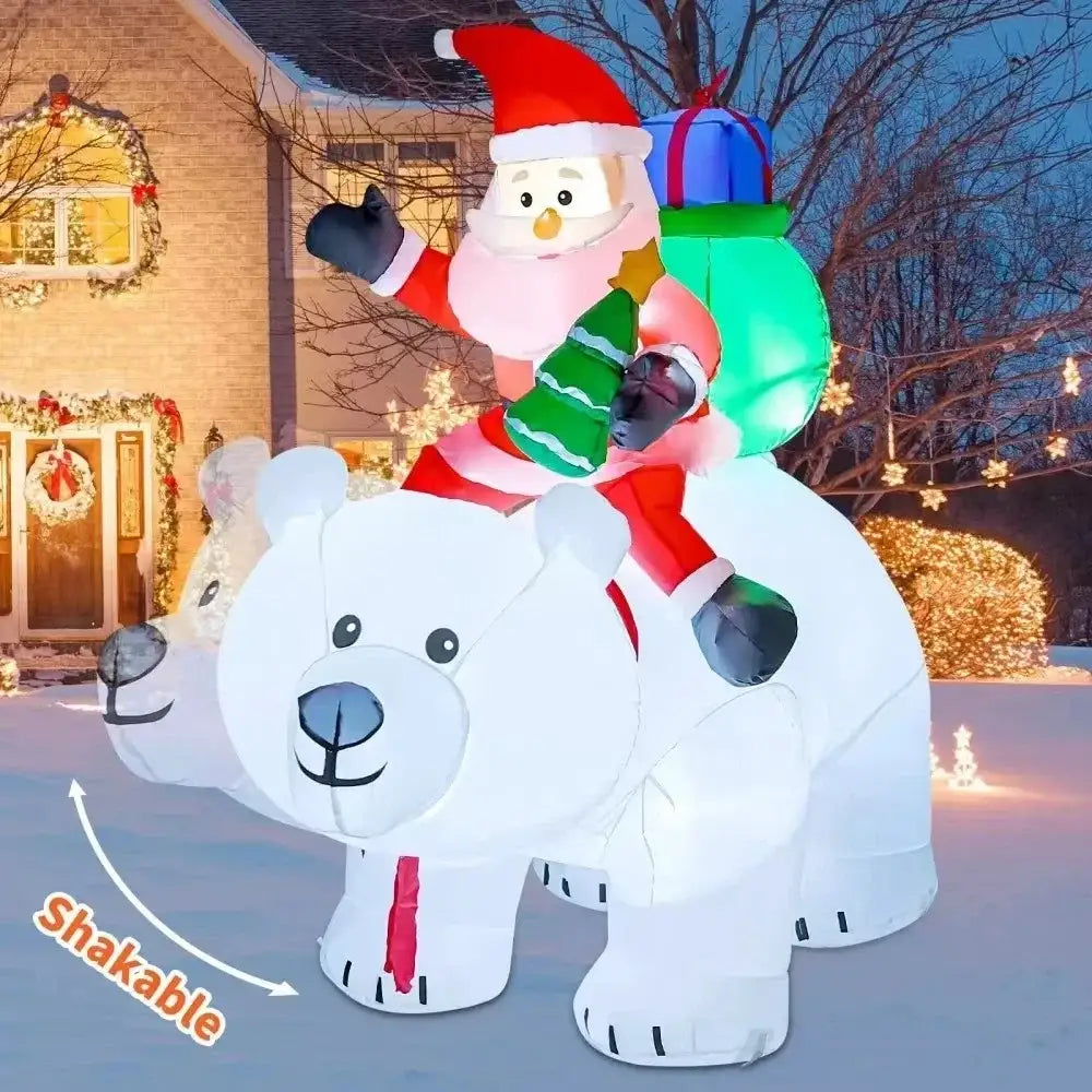 Christmas Large White Bear Inflatable - Home & Garden > Decor Seasonal Holiday Decorations