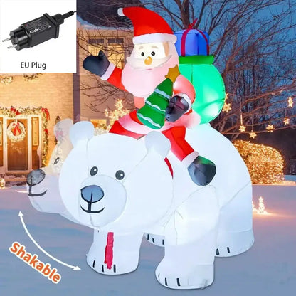 Christmas Large White Bear Inflatable - EU Plug - Home & Garden > Decor Seasonal Holiday