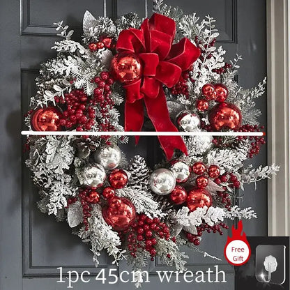 Christmas Wreath Rattan Set - 45cm / Free Led Light - Home & Garden > Decor Seasonal