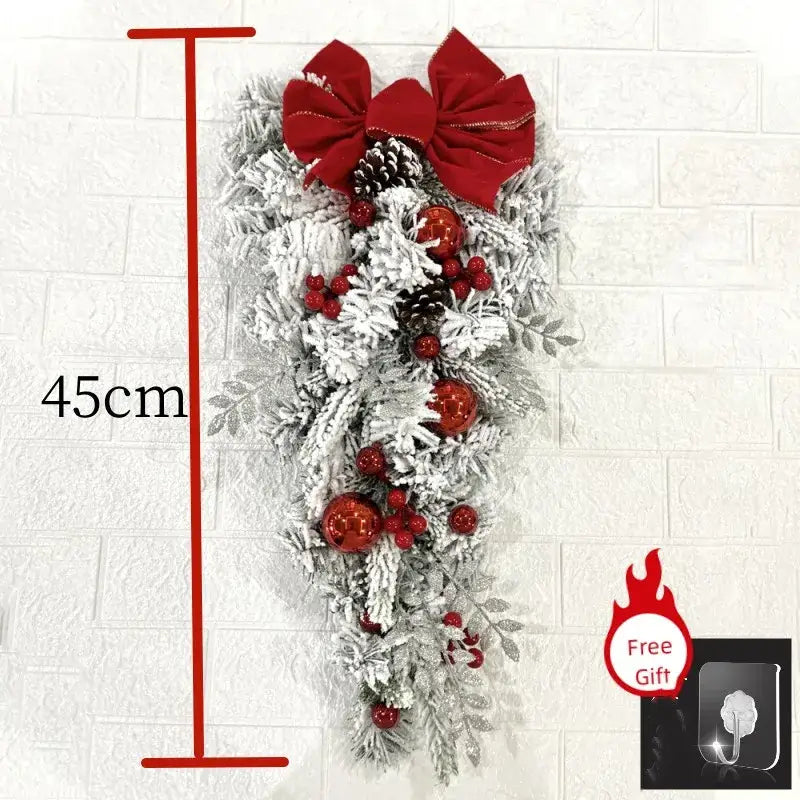 Christmas Wreath Rattan Set - 45cm Tree / Free Led Light - Home & Garden > Decor Seasonal