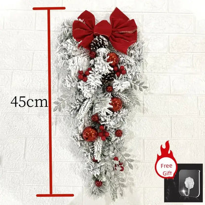 Christmas Wreath Rattan Set - 45cm Tree / Free Led Light - Home & Garden > Decor Seasonal