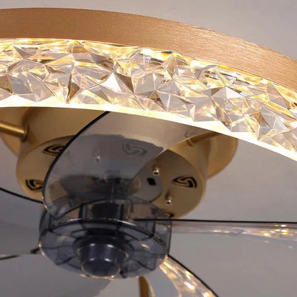 Circular Iron Rustic Ceiling Fan with LED Lights and Remote - Lighting > lights Fans