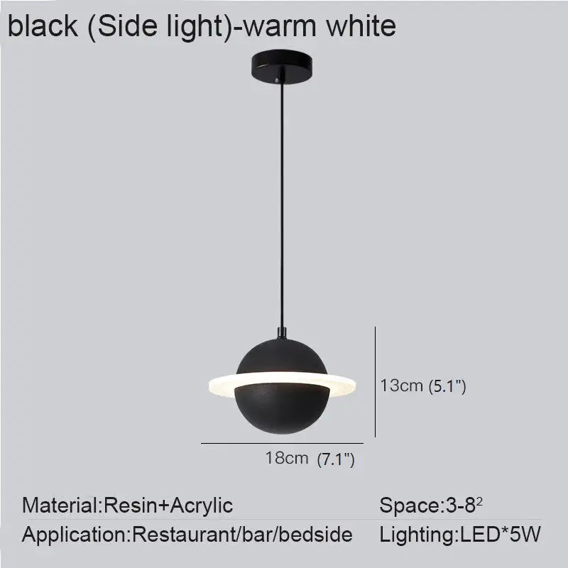 Creative Planet Industrial LED Hanging Pendant Light - Black / Cold light - Lighting