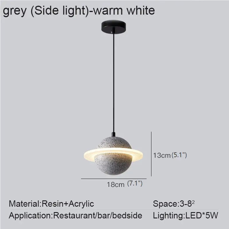 Creative Planet Industrial LED Hanging Pendant Light - Grey / Cold light - Lighting