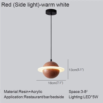 Creative Planet Industrial LED Hanging Pendant Light - Red / Cold light - Lighting