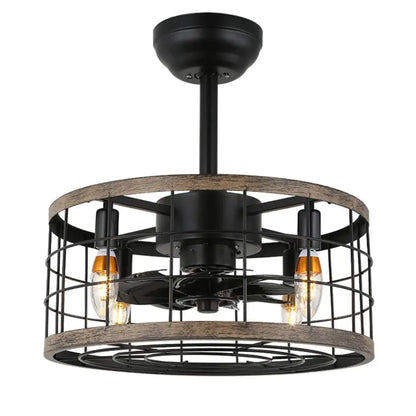 Creative Retro Industrial Fan Chandelier with Cage - Black Home & Garden > Household