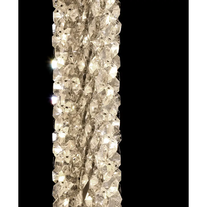 Crystal Pendant Light with Adjustable Strip for Bedroom Dining - Lighting