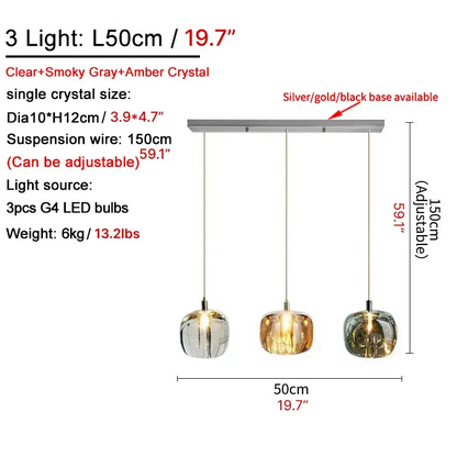Crystal Staircase Hanging Pendant Lamp for Living Dining - Lighting