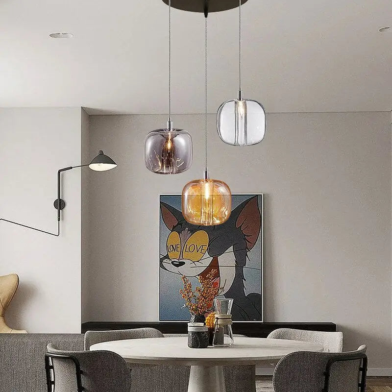 Crystal Staircase Hanging Pendant Lamp for Living Dining - 3 Lights / Cool light