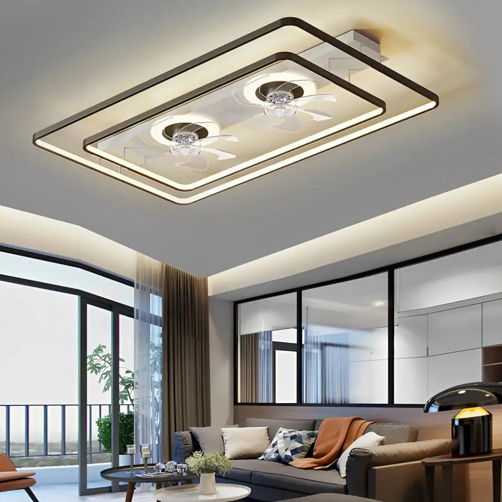 Dual Fan Nordic Bladeless Ceiling LED Light - Lighting > lights Fans