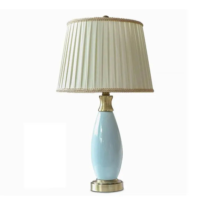 Farmhouse Light Blue Ceramic Table Lamp - Lighting > & Floor Lamps