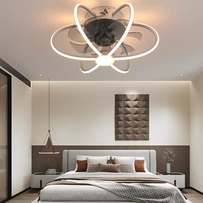 Flower Intelligent Dimmable LED Ceiling Fan Light - Lighting > lights Fans