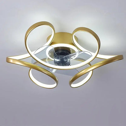 Flower Shaped Ceiling Fan with Remote Chandelier Light - Lighting > lights Fans