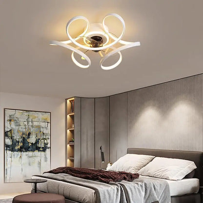 Flower Shaped Ceiling Fan with Remote Chandelier Light - Lighting > lights Fans