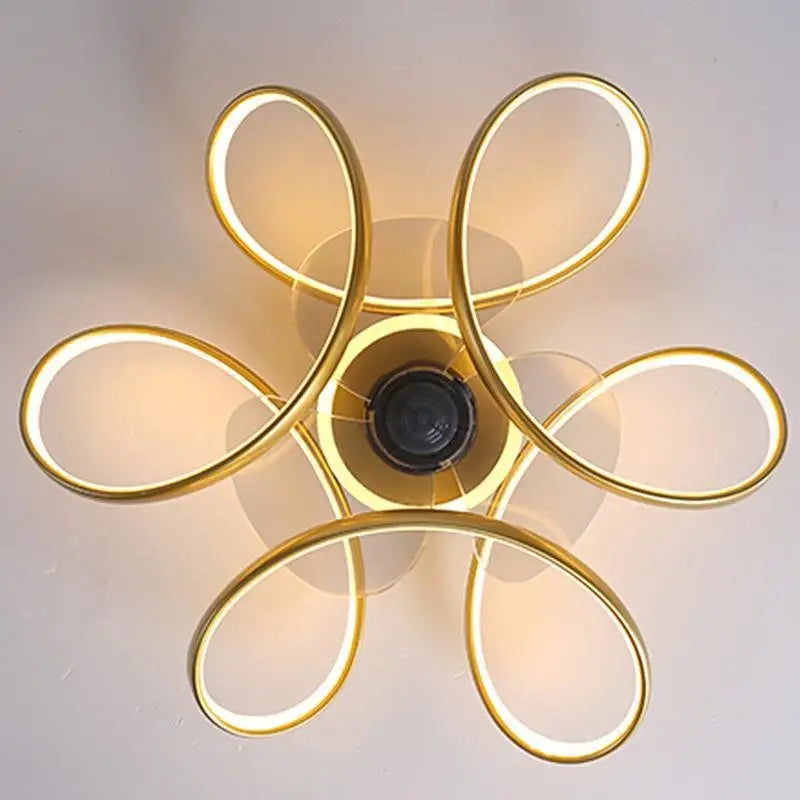 Flower Shaped Ceiling Fan with Remote Chandelier Light - Lighting > lights Fans