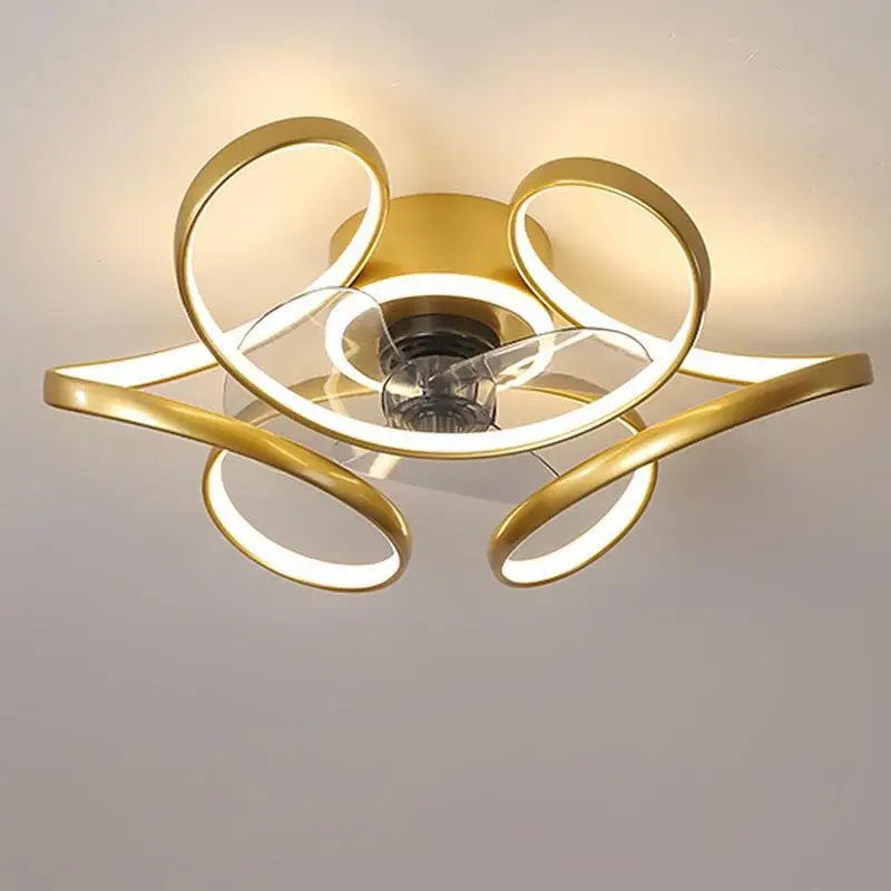 Flower Shaped Ceiling Fan with Remote Chandelier Light - Lighting > lights Fans