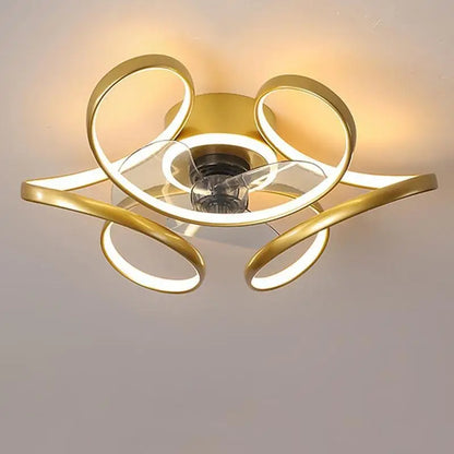 Flower Shaped Ceiling Fan with Remote Chandelier Light - Lighting > lights Fans