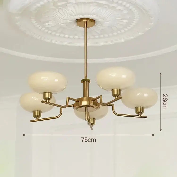 French Bauhaus Medieval Ceiling Chandelier - 5 gold B