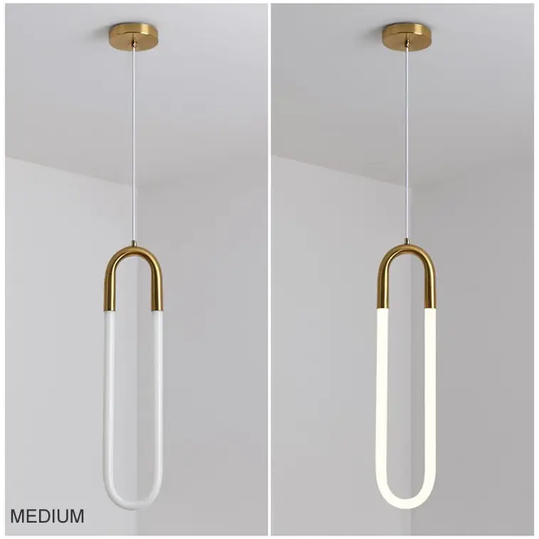 Gold or White Paper Clip Pendant Light - Lighting