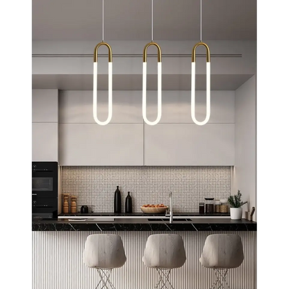 Gold or White Paper Clip Pendant Light - Lighting