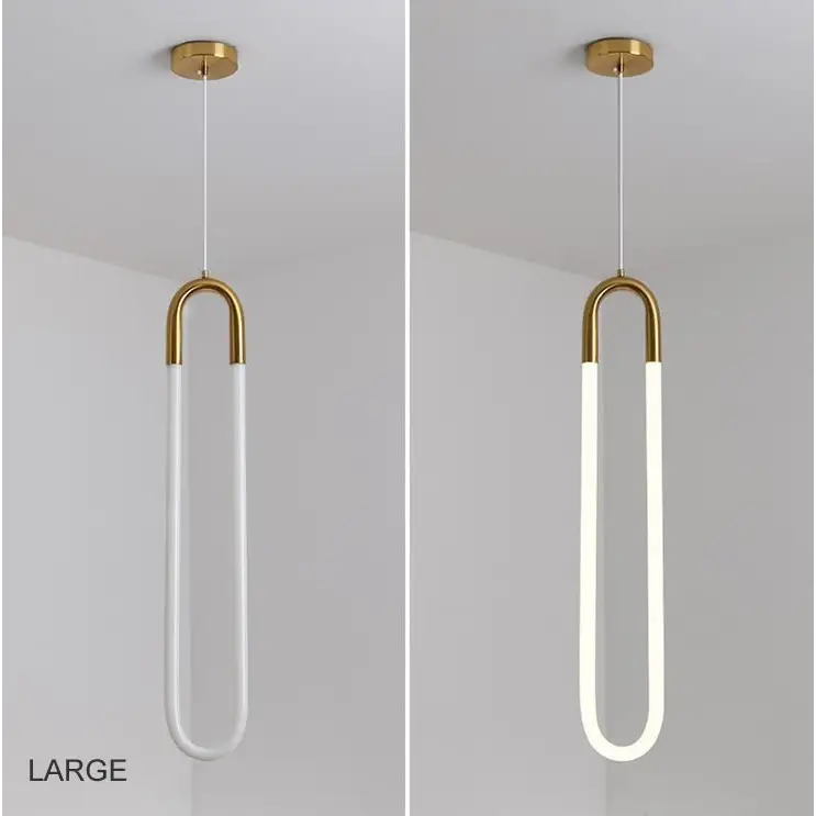 Gold or White Paper Clip Pendant Light - Lighting