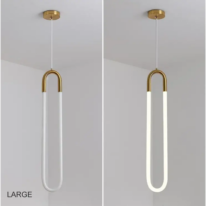 Gold or White Paper Clip Pendant Light - Lighting