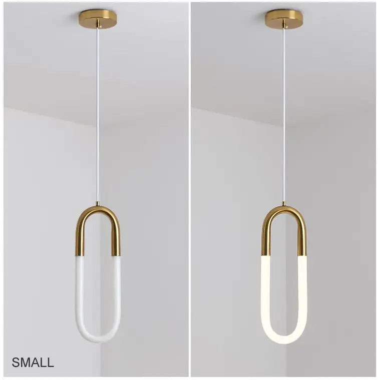 Gold or White Paper Clip Pendant Light - Lighting