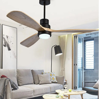 Intelligent Frequency Conversion LED Ceiling Fan Light - With / Black / Log - Lighting >