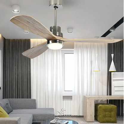 Intelligent Frequency Conversion LED Ceiling Fan Light - With / Silver / Log - Lighting >