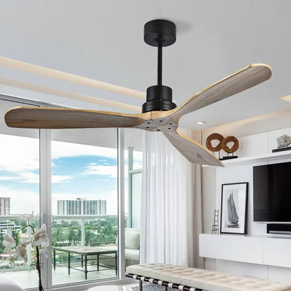 Intelligent Frequency Conversion LED Ceiling Fan Light - Without / Black / Log - Lighting