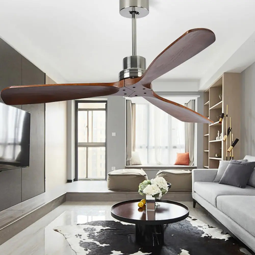 Intelligent Frequency Conversion LED Ceiling Fan Light - Without / Silver / Cabinet