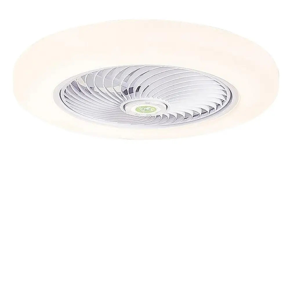 Large Round Flush Mount Bladeless Ceiling Fan With Light - Lighting > lights Fans