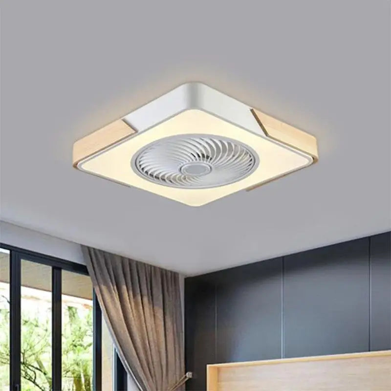 LED Bladeless Ceiling Fan Light with Flush Mount - Square - Lighting > lights Fans