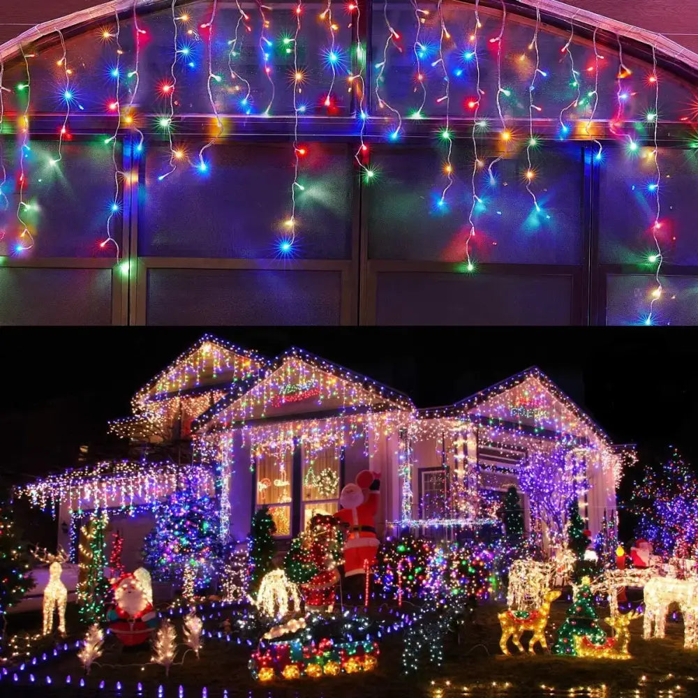 LED Christmas Curtain Light - Multicolor / US PLUG / 3.5MX0.3M 0.4M 0.5M | Blinking